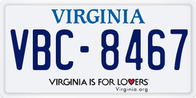 VA license plate VBC8467