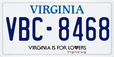VA license plate VBC8468