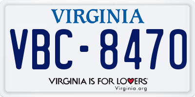 VA license plate VBC8470