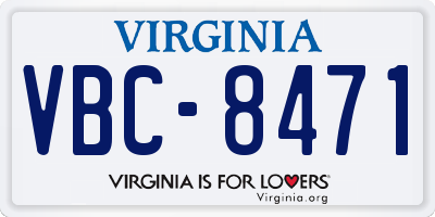 VA license plate VBC8471
