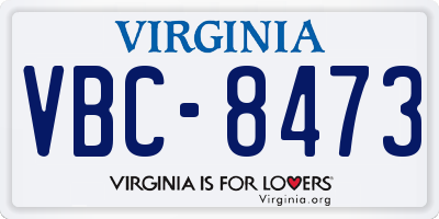VA license plate VBC8473