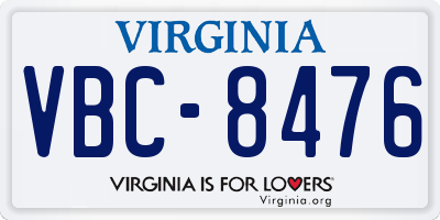 VA license plate VBC8476