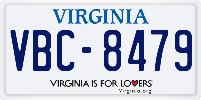 VA license plate VBC8479
