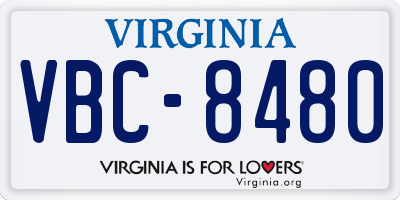 VA license plate VBC8480