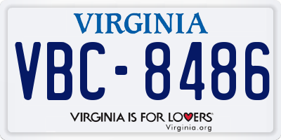 VA license plate VBC8486