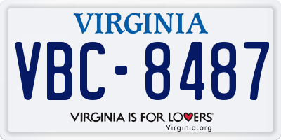 VA license plate VBC8487