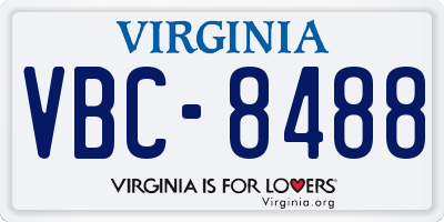 VA license plate VBC8488