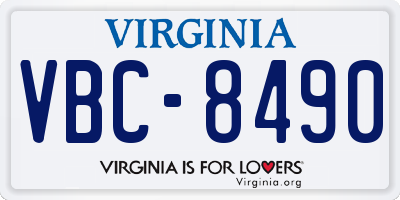 VA license plate VBC8490
