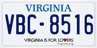 VA license plate VBC8516