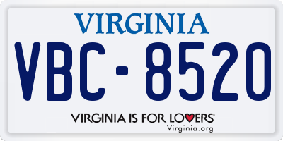 VA license plate VBC8520