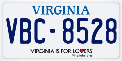 VA license plate VBC8528