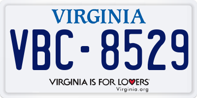 VA license plate VBC8529