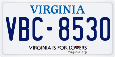 VA license plate VBC8530