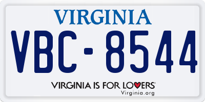 VA license plate VBC8544
