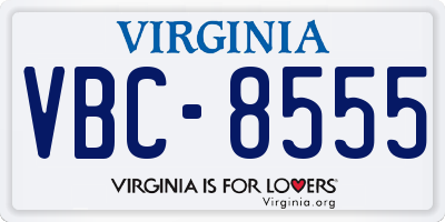 VA license plate VBC8555
