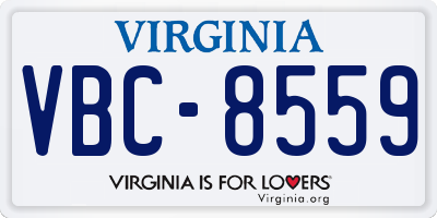 VA license plate VBC8559