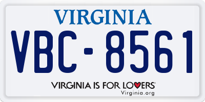 VA license plate VBC8561
