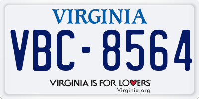 VA license plate VBC8564