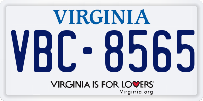 VA license plate VBC8565