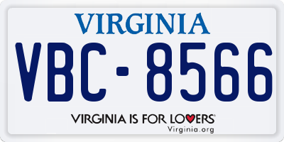 VA license plate VBC8566