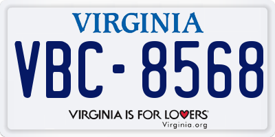 VA license plate VBC8568