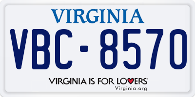 VA license plate VBC8570