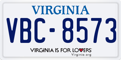 VA license plate VBC8573