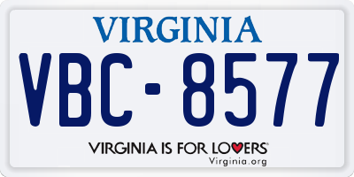 VA license plate VBC8577