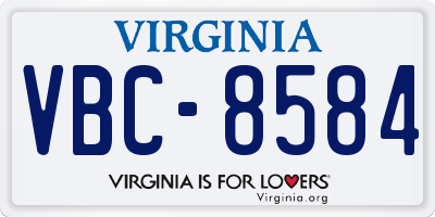 VA license plate VBC8584