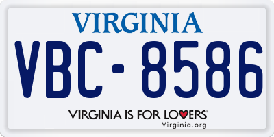 VA license plate VBC8586