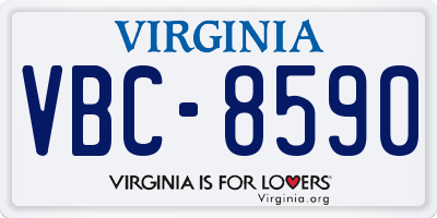 VA license plate VBC8590