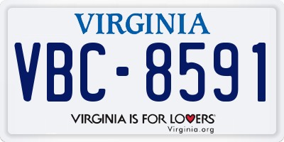 VA license plate VBC8591