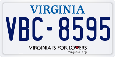 VA license plate VBC8595