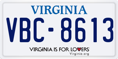 VA license plate VBC8613
