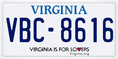 VA license plate VBC8616