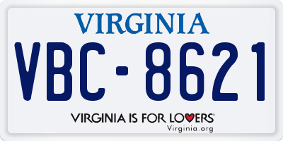 VA license plate VBC8621
