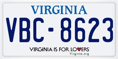 VA license plate VBC8623