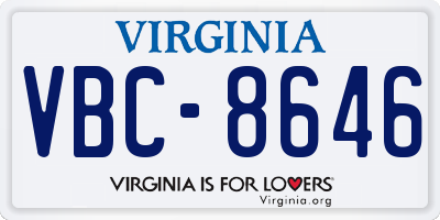 VA license plate VBC8646