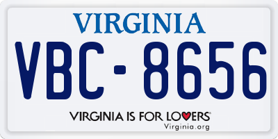 VA license plate VBC8656