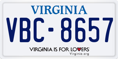 VA license plate VBC8657