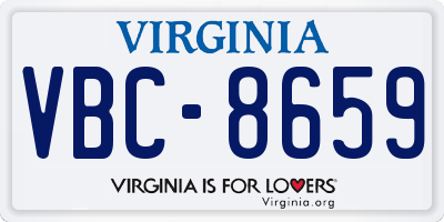 VA license plate VBC8659