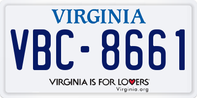 VA license plate VBC8661