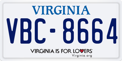 VA license plate VBC8664