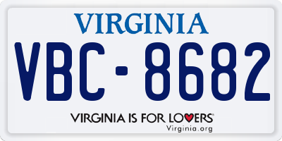 VA license plate VBC8682