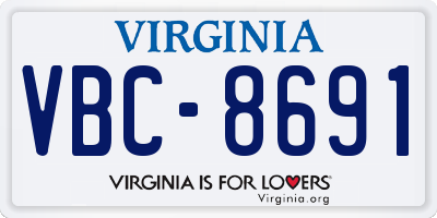 VA license plate VBC8691