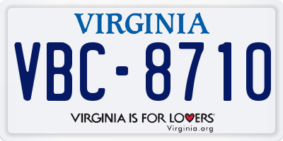 VA license plate VBC8710