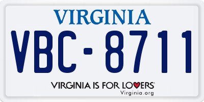 VA license plate VBC8711