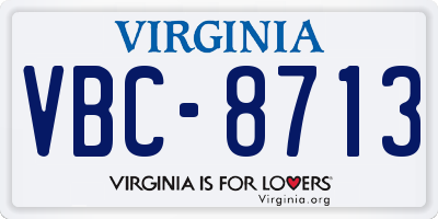 VA license plate VBC8713