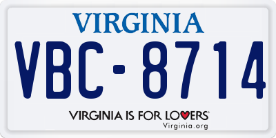 VA license plate VBC8714