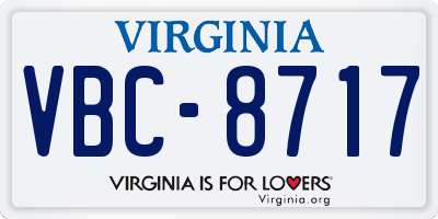 VA license plate VBC8717